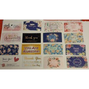 48 Assorted Thank You Cards For Small Business Orders - Floral & Colorful Design